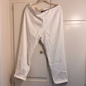 J.Jill Wearever White Straight-Leg Pants with rolled cuffs no stains
